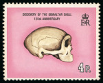 Stamp of Gibraltar 1973 Skull Discovery Anniversary 4p. variety Gold (Gibraltar)