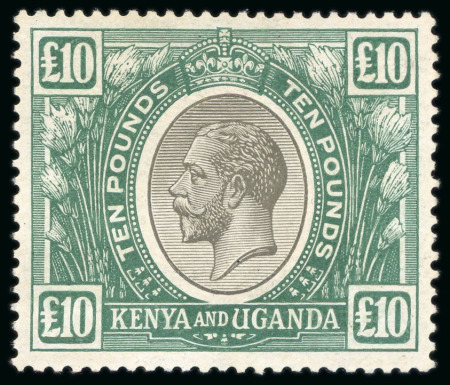 Stamp of Kenya, Uganda and Tanganyika » Kenya, Uganda and Tanganyika 1922 £10 green and black, mint with large part o.g.