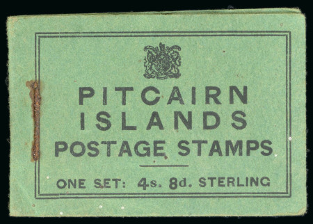 Stamp of Pitcairn Islands Booklet: 1940 4/8d. black on deep green paper, 17mm