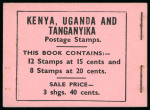 Stamp of Kenya, Uganda and Tanganyika » Kenya, Uganda and Tanganyika Booklet: 1938 3/40c. Imperial airways black on pink