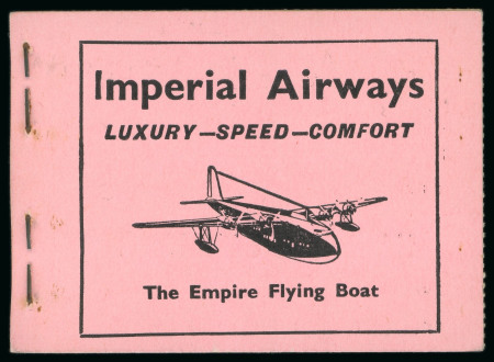 Stamp of Kenya, Uganda and Tanganyika » Kenya, Uganda and Tanganyika Booklet: 1938 3/40c. Imperial airways black on pink