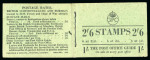 Stamp of Great Britain » Booklets 1949 2/6d. booklet with only the 1/2d. pane remaining,
