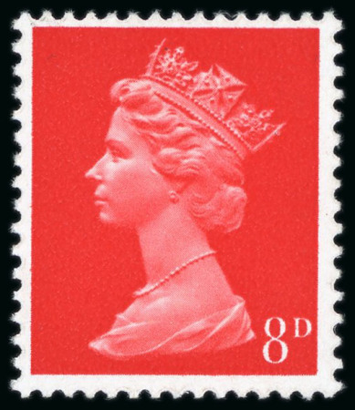 Stamp of Great Britain » Queen Elizabeth II 1967-70 8d bright vermilion, mint n.h., variety phosphor omitted