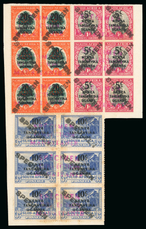 Stamp of Kenya, Uganda and Tanganyika » Kenya, Uganda and Tanganyika 1941 5c., 10c., and 20c. on South Africa in vertical