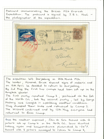 Stamp of Large Lots and Collections 1922-80 Expedition & Mountain Climbing Exhibit Collection: