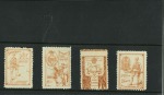 Stamp of South Africa » Anglo Boer War 1900-01 Boer War group of 4 labels in brown on gummed paper mint n.h