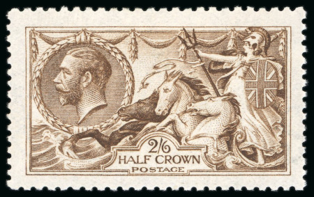 Stamp of Great Britain » King George V » 1913-19 Seahorse Issues 1915 De La Rue 2/6d. yellow brown; (watermark reversed)