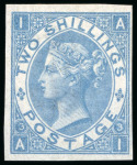 Stamp of Great Britain » 1855-1900 Surface Printed » 1867-80 Large Uncoloured Corner Letters, Wmk Spray of Rose 1868 2/- dull blue, AI, Pl.3, "Abnormal" Imprimatur,