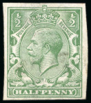 Stamp of Great Britain » King George V » 1912-24 Profile Head Issues 1913 1/2d light green, ink fastness trial by Harrison and Sons