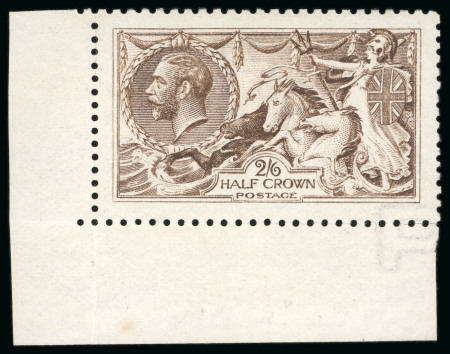 Stamp of Great Britain » King George V » 1913-19 Seahorse Issues 1915 De La Rue 2/6d. grey brown, a very well centred