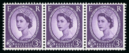 Stamp of Great Britain » Queen Elizabeth II 1958 3d. deep violet "Dollis Hill Phosphor Trial" perforated