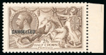 Stamp of Great Britain » King George V » 1913-19 Seahorse Issues 1921 Bradbury Wilkinson Seahorse 2s6d olive brown mint n.h. marginal overprinted "CANCELLED" type 33