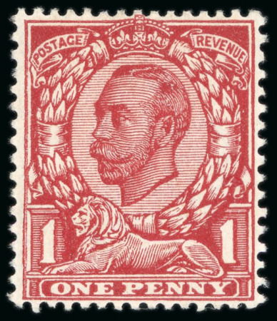 Stamp of Great Britain » King George V » 1911-12 Downey Head Issues 1911 1d scarlet (die 2) colour trial in vermilion on gummed watermarked paper
