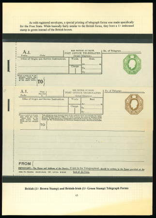 Stamp of Ireland » Postal Stationery Telegram Forms: 1922 British embossed stamp 1s green,