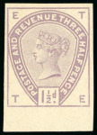 Stamp of Great Britain » 1855-1900 Surface Printed » 1883-84 Lilac & Green Issue 1884 1 1/2d. Colour Trial in lilac on buff paper, imperforate
