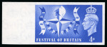 Stamp of Great Britain » King George VI 1951 Festival of Britain set of two imperforate imprimaturs from the left of the sheet