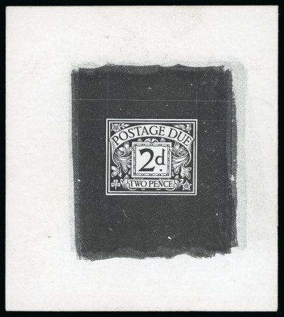 Stamp of Great Britain » Postage Dues 1914 2d. Postage Due die proof in black on glazed card