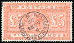 Stamp of Great Britain » 1855-1900 Surface Printed » 1867-83 High Values 1867-83 £5 orange, fine used with a good clean strike