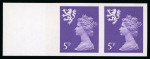 Stamp of Great Britain » Regionals - Scotland 1971 5p reddish-violet imperforate imprimaturs in mint n.h. horizontal pair from the left of the sheet
