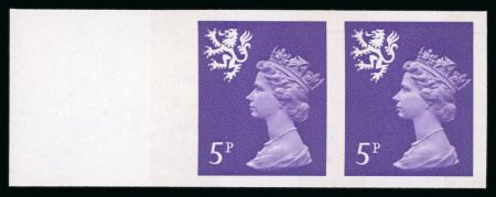 Stamp of Great Britain » Regionals - Scotland 1971 5p reddish-violet imperforate imprimaturs in mint n.h. horizontal pair from the left of the sheet