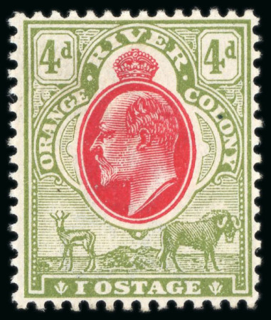 Stamp of South Africa » Orange Free State 1903-04 CA 4d scarlet and sage-green, lightly hinged