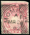 Stamp of Kenya, Uganda and Tanganyika » British East Africa 1890-95 4a yellow brown and 1r carmine, imperforate