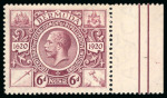 Stamp of Bermuda 1921 Tercentenary 6d purple, mint left sheet marginal,