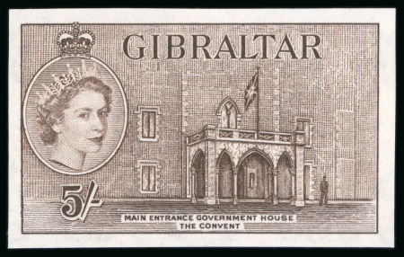 Stamp of Gibraltar 1953 1/2d. to £1 A spectacular set of 14 imperforate