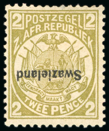 Stamp of Swaziland 1889-90 2d olive-bistre, mint and used singles both