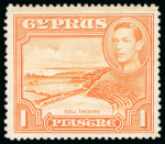 Stamp of Cyprus 1938-51 1p. Orange, perf. 13.5 x 14.5, a very fine