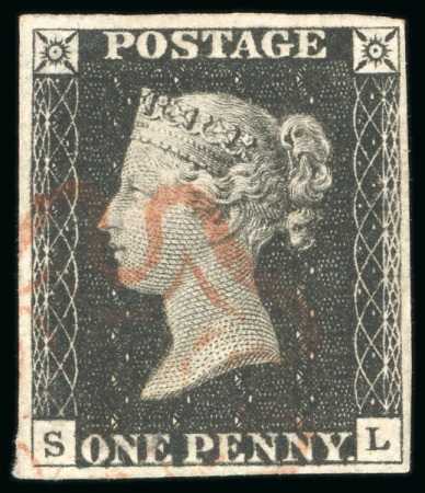 Stamp of Great Britain » 1840 1d Black and 1d Red plates 1a to 11 1d black, SL, clear to good margins with light MC in