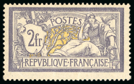 Stamp of France » Émissions à partir de 1900 1900, Type Merson 2 francs violet et jaune Y&T n°122