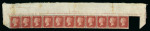 Stamp of Great Britain » 1854-70 Perforated Line Engraved 1854 1d rose-red pl.59 wmk Large Crown perf.14 in upper marginal strip of 11