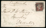 Stamp of Great Britain » 1841 1d Red 1841 1d red-brown "Treasury" roulette on cover to Daventry