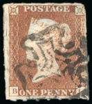Stamp of Great Britain » 1841 1d Red 1841 1d red BL used with black MC and showing roulettes clearly at base and left