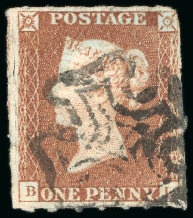 Stamp of Great Britain » 1841 1d Red 1841 1d red BL used with black MC and showing roulettes clearly at base and left
