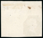 Stamp of Great Britain » Line Engraved Essays, Plate Proofs, Colour Trials and Reprints 1840 Rainbow Colour trial 1d on white unwatermarked paper in deep blue