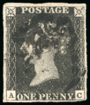 Stamp of Great Britain » 1840 1d Black and 1d Red plates 1a to 11 1840, 1d black pl.9 AC matched with 1d red, State 2 black and red and State 3 red