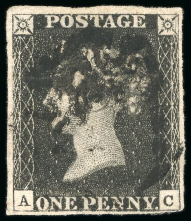 Stamp of Great Britain » 1840 1d Black and 1d Red plates 1a to 11 1840, 1d black pl.9 AC matched with 1d red, State 2 black and red and State 3 red