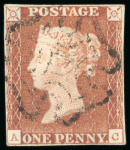 Stamp of Great Britain » 1840 1d Black and 1d Red plates 1a to 11 1840, 1d black pl.9 AC matched with 1d red, State 2 black and red and State 3 red