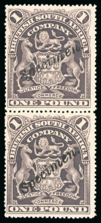Stamp of Rhodesia 1898-1908 Arms £1 greyish-red purple, mint with part
