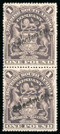 Stamp of Rhodesia 1898-1908 Arms £1 greyish-red purple, mint with part