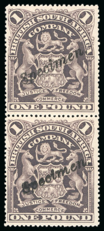 Stamp of Rhodesia 1898-1908 Arms £1 greyish-red purple, mint with part