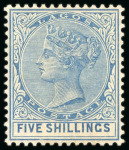 Stamp of Nigerias » Lagos 1884-86 CA 5s blue, mint with large part original gum,
