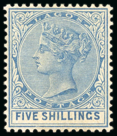 Stamp of Nigerias » Lagos 1884-86 CA 5s blue, mint with large part original gum,