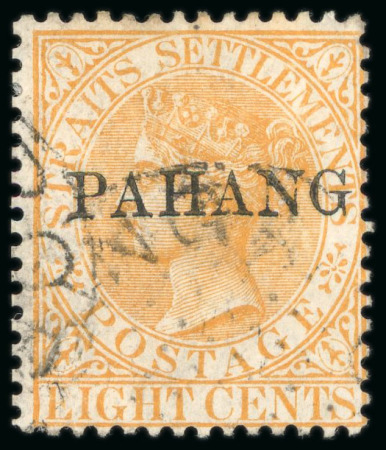 Stamp of Malaysia » Malaysian States » Pahang 1889 8c orange, PAHANG overprint type I, used, lightly
