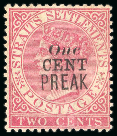 Stamp of Malaysia » Malaysian States » Perak 1887-89 One CENT on 2c pale rose, mint with original