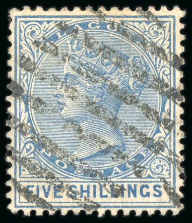 Stamp of Nigerias » Lagos 1884-86 CA 5s blue, used with clear crisp oval of bars,