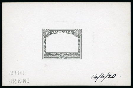 Stamp of Jamaica 1919-21 Die proof for the Jamaica Exhibition 1/2d frame