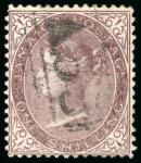 Stamp of Jamaica 1860-70 1s yellow-brown, used with "A55" barred oval, showing "$" for "S" in SHILLING plate flaw